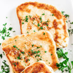 slices of flatbread on white plate