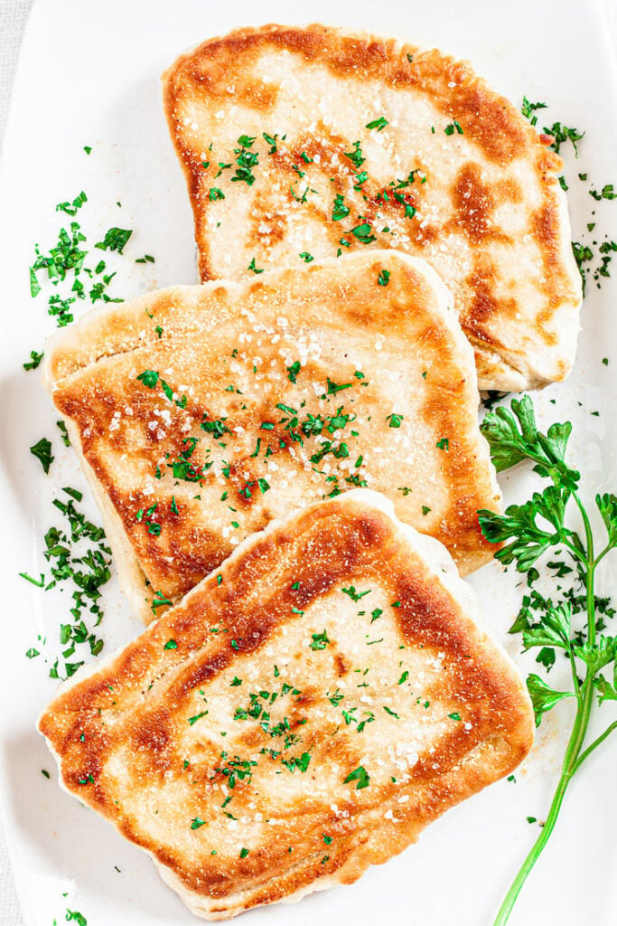 easy flatbread recipe on a plate