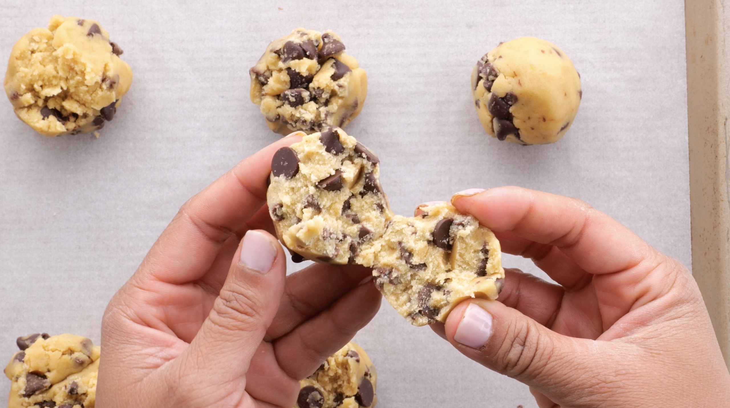 Bakery Style Chocolate Chip Cookie Dough Balls