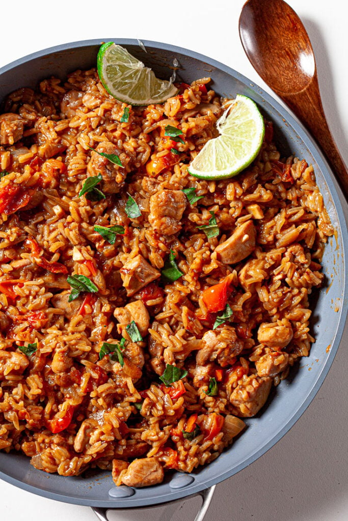 Thai Chicken and Rice in Pan