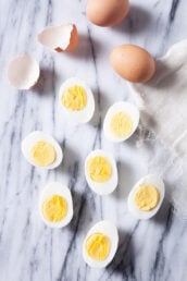 Boiled Eggs sliced in half