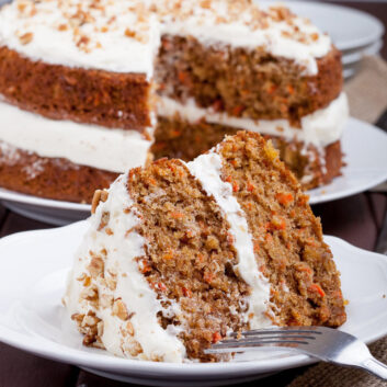 Carrot Cake with Cream Cheese Frosting Square