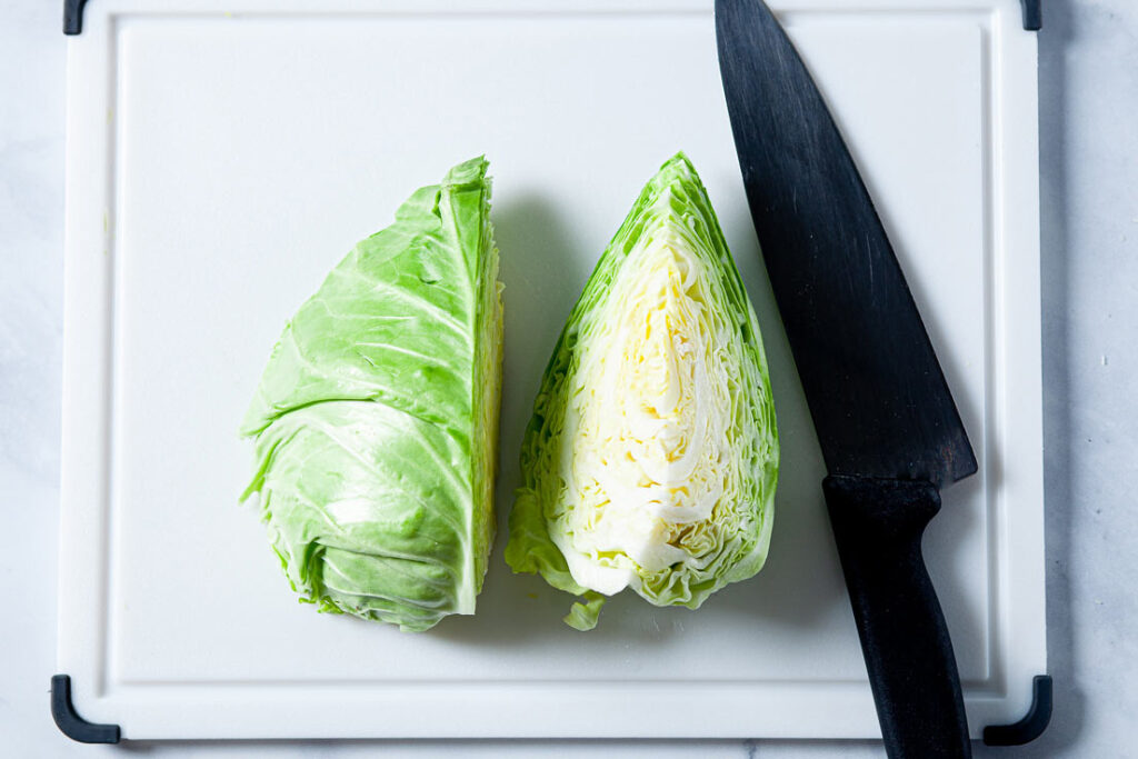 Cut cabbage for sauté