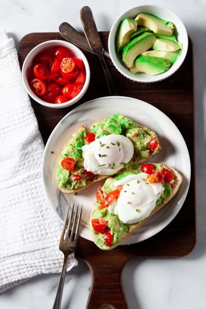 Poached eggs on avocado toast