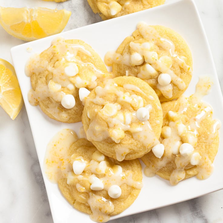 Lemon Pudding Cookies with Lemon Glaze