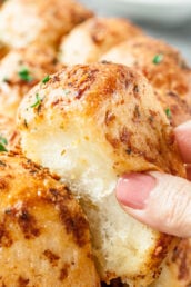 pull apart bread close up