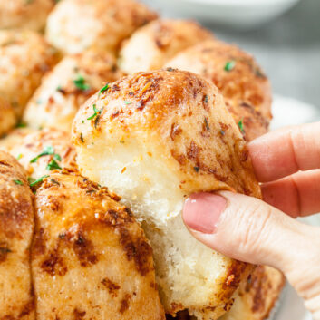 pull apart bread close up