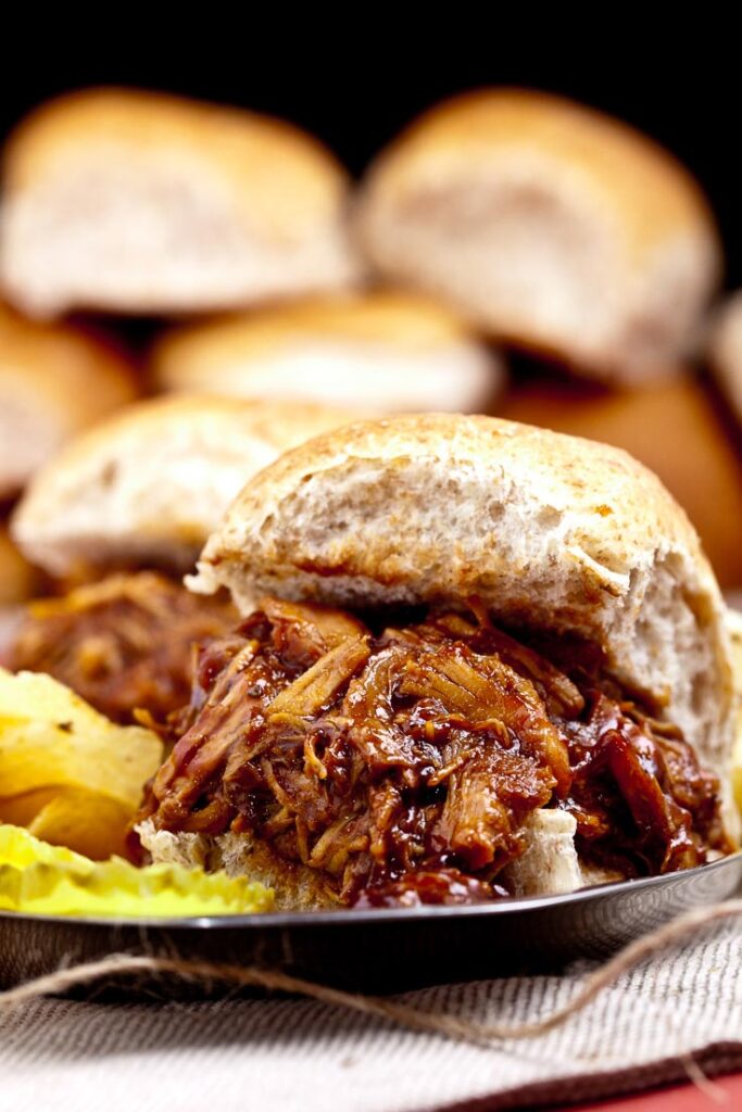 BBQ Pulled Chicken on buns