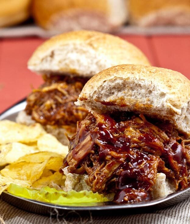 BBQ Pulled Chicken on buns