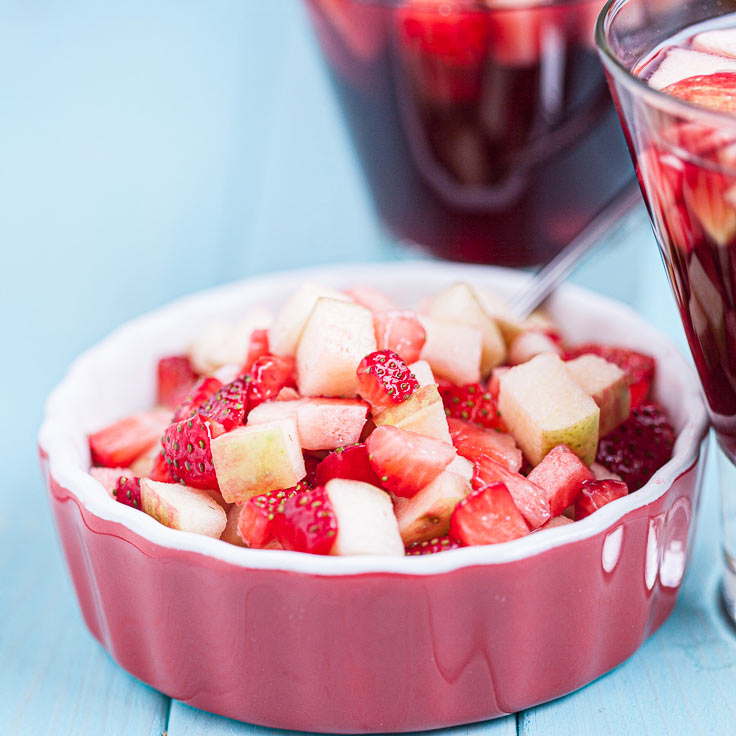 Red Sangria Chopped Fruit Ingredients