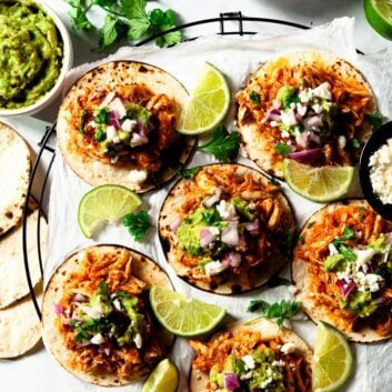 Chicken Tinga Tacos on a plate