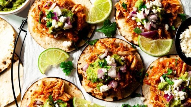 Chicken Tinga Tacos on a plate