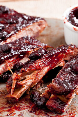 baked ribs with blueberry bbq sauce