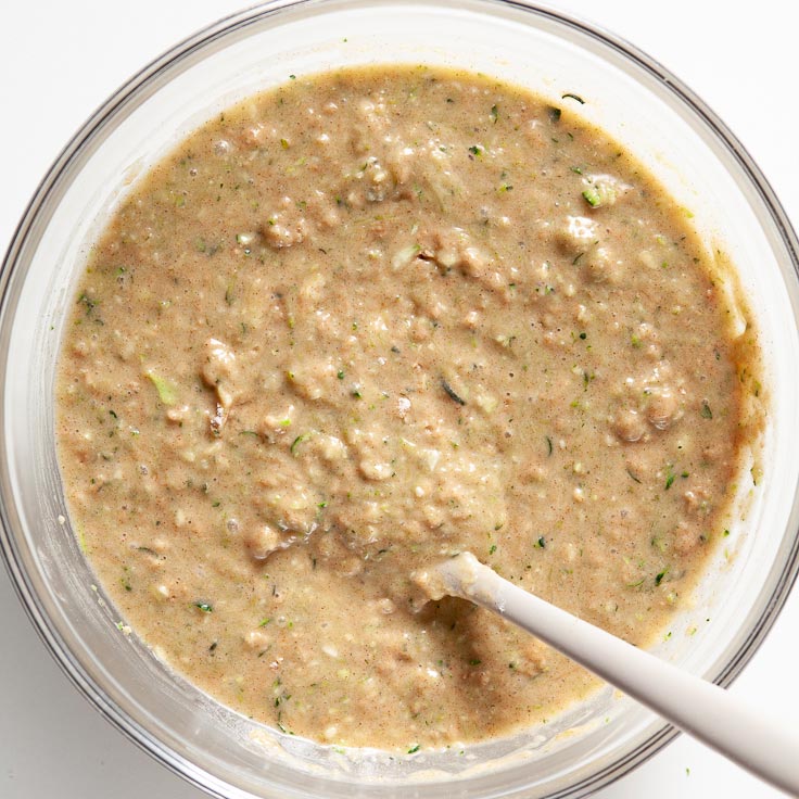 zucchini bread batter in bowl