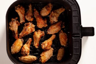 air fryer chicken wings cooked in tray