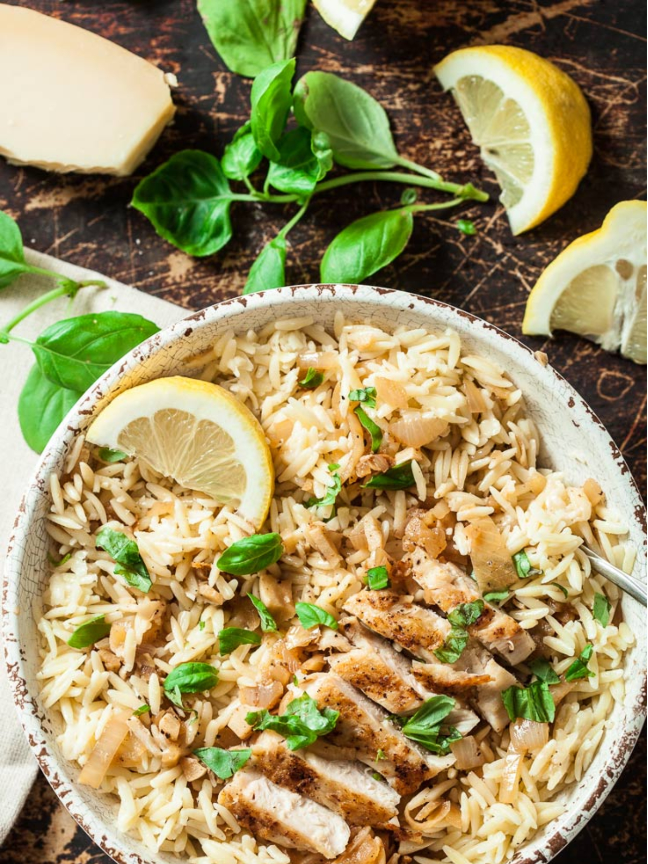 Lemon Basil Orzo with Chicken Chew Out Loud