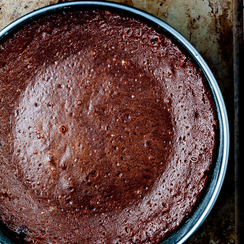 flourless chocolate cake top view