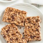 protein granola bars on a white plate