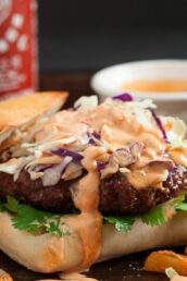 asian burgers with sriracha mayo