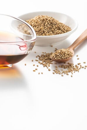 sesame oil in a small dish