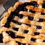 blueberry pie with lattice crust