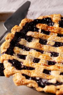 blueberry pie with lattice crust