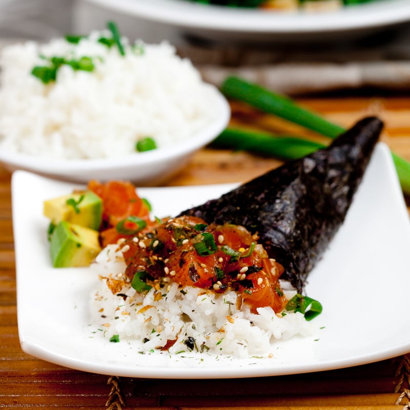 Salmon Poke Hand Roll