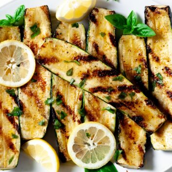 grilled zucchini on a plate
