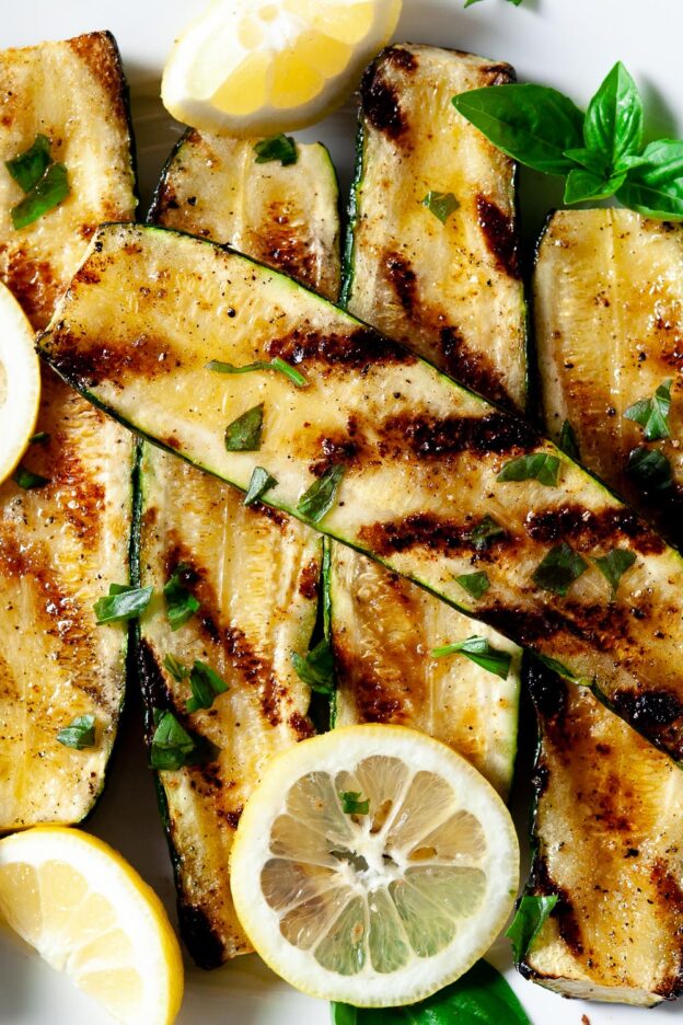 grilled zucchini on a plate