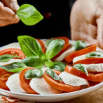 Arranging Caprese on a plate