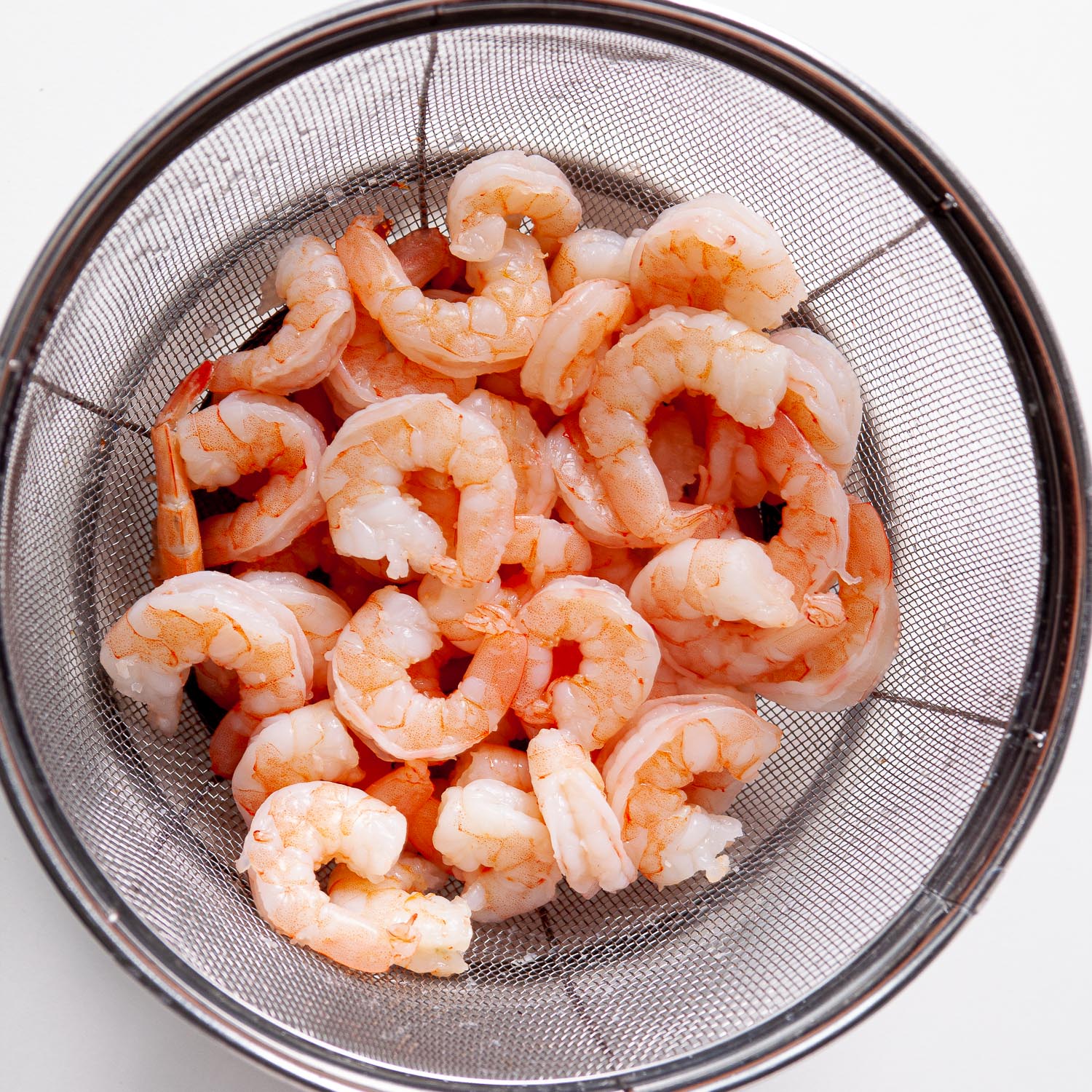 shrimp in a glass bowl