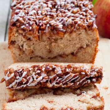 sliced apple streusel bread