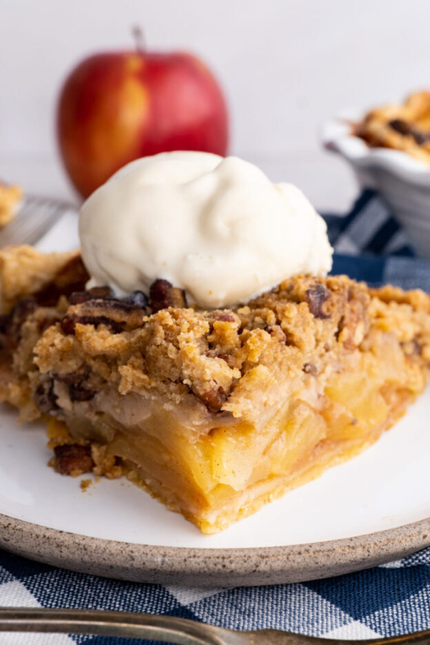 Dutch Apple Pie Slice with ice Cream