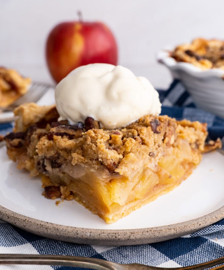 Dutch Apple Pie Slice with ice Cream