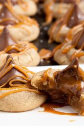 salted caramel kiss cookies