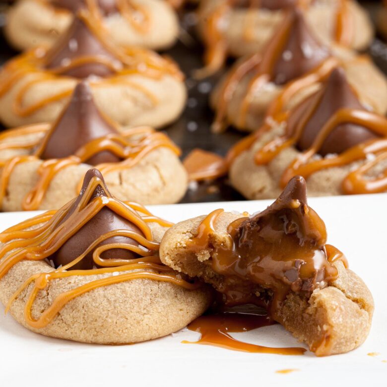 Salted Caramel Kiss Brown Butter Cookies