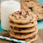 Stack of Bakery Style Chocolate Chip Cookies