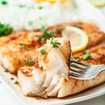 easy lemon butter fish on a plate