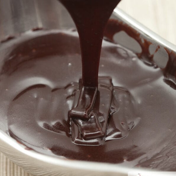 close up image of hot fudge sauce