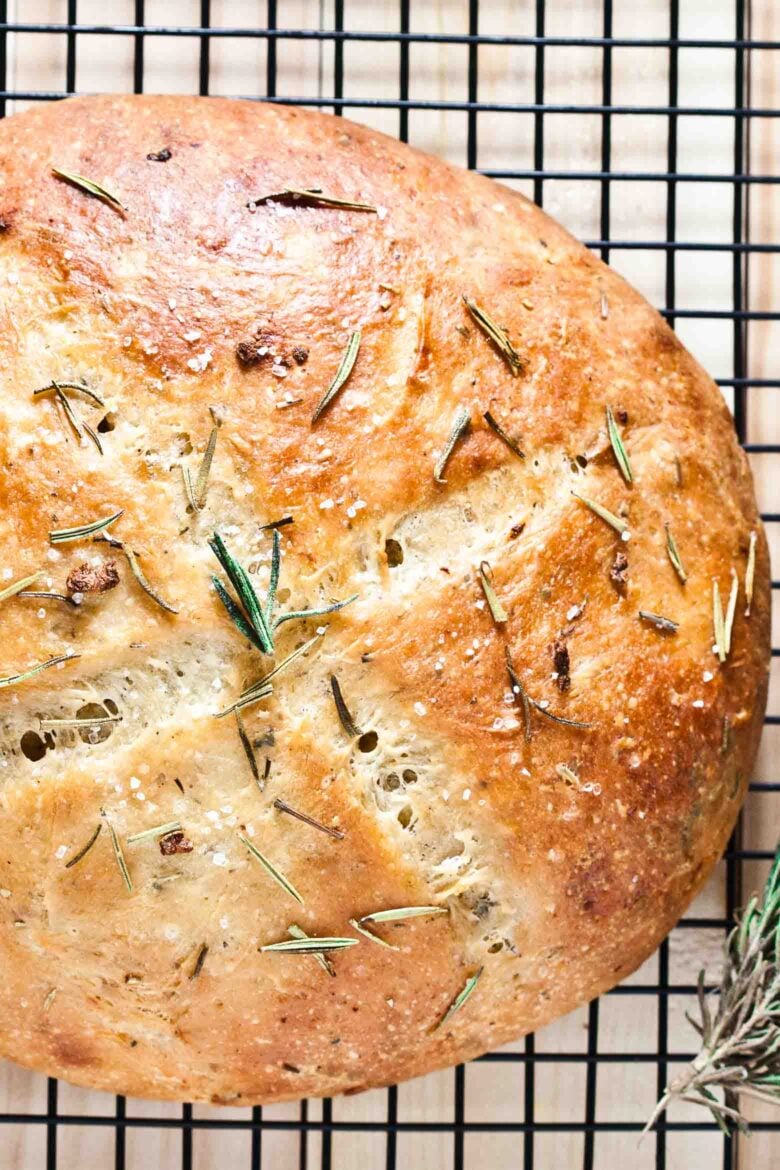 Rosemary Garlic Bread round loaf. 