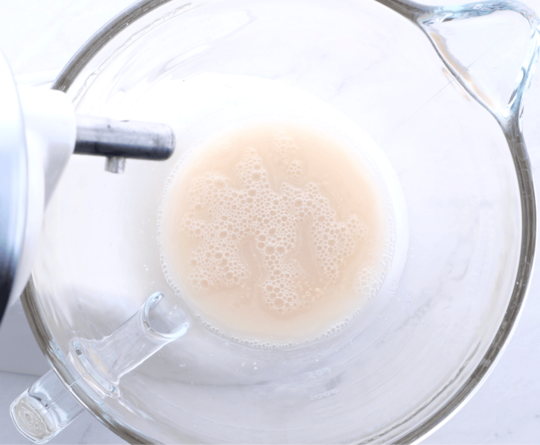 Rosemary Bread yeast foaming.