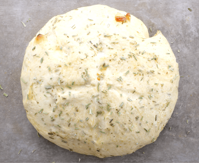 Rosemary bread ready to bake.