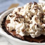 Chocolate pie with whipped cream