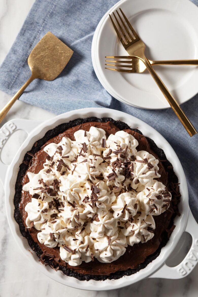 Chocolate Pie with Whipped Cream 