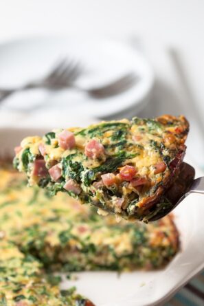 crustless quiche slice