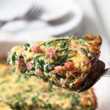 crustless quiche slice