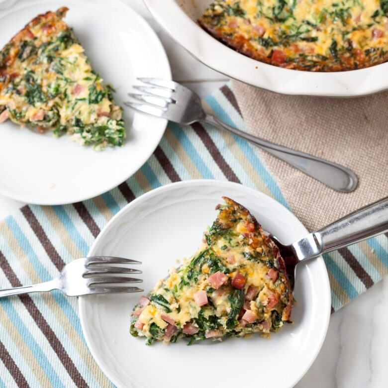 crustless quiche slices