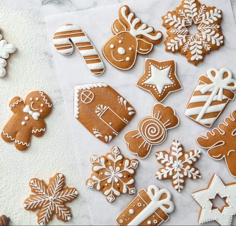 Gingerbread Cookies Shapes Iced