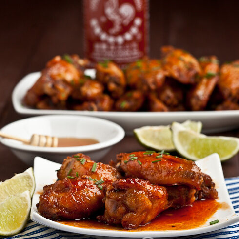 honey sriracha baked chicken wings