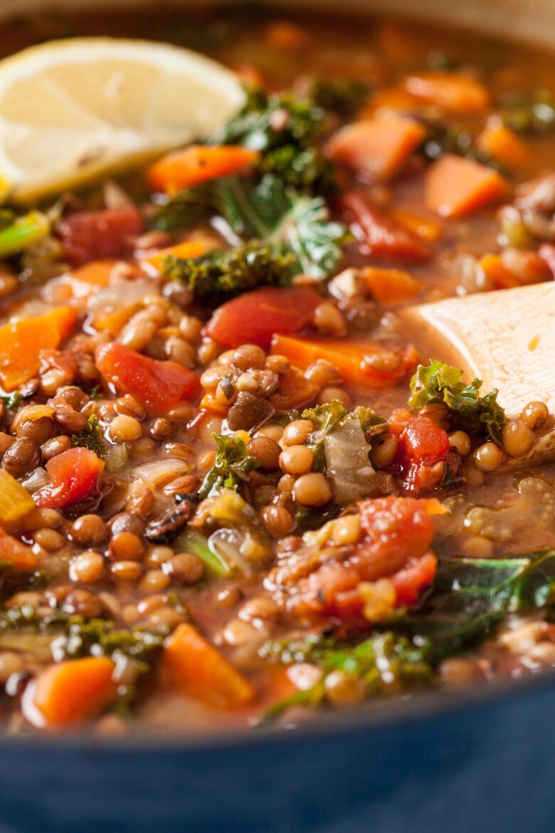 Lentil Soup in Pot